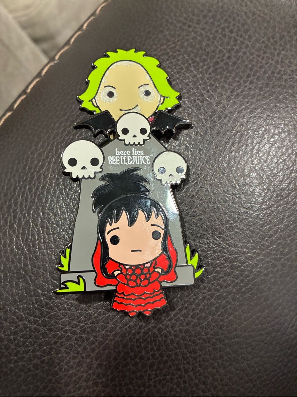 Beetlejuice Enamel Pin - Official Logo Backing